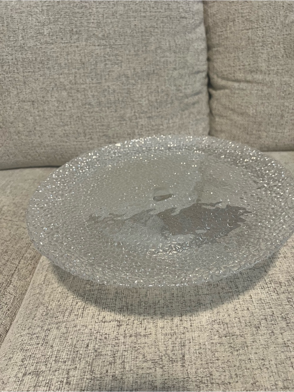 Clear Textured Glass Decorative Plate - Home Art